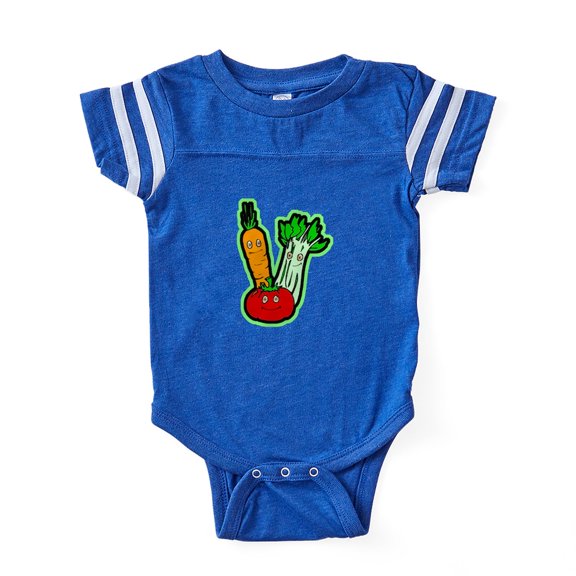 CafePress - Veggie Friends - Cute Infant Baby Football Bodysuit