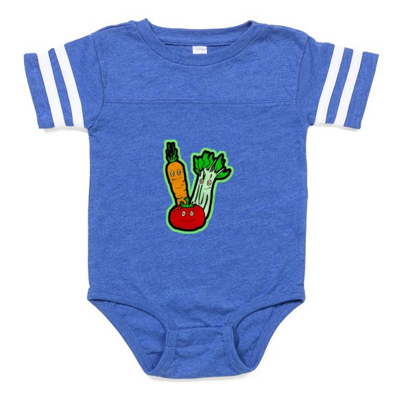 CafePress - Veggie Friends - Cute Infant Baby Football Bodysuit