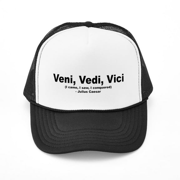 CafePress - Veni Vedi Vici Caesar Quote - Adjustable Unisex Printed Trucker Hat with Mesh Back