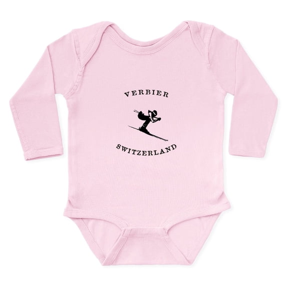CafePress - Verbier Switzerland Ski Body Suit - Long Sleeve Cotton Baby Bodysuit