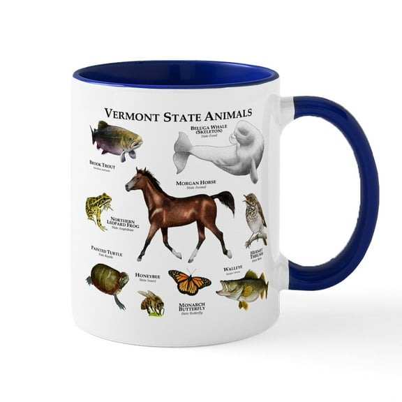 CafePress - Vermont State Animals Mug - 11 oz Ceramic Mug - Novelty Coffee Tea Cup