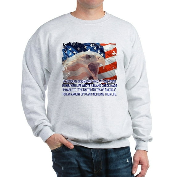CafePress - Veteran Blank Check Sweatshirt - Crew Neck Sweatshirt
