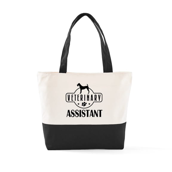 CafePress - Veterinary Assistant Vet Tech - Two Tone, 100% Cotton, Zipper Tote Bag