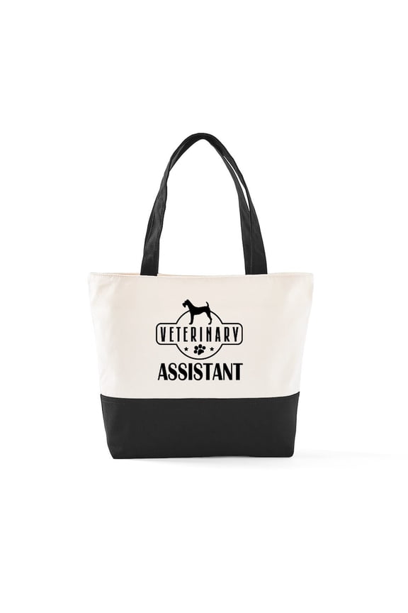 - Veterinary Assistant Vet Tech - Two Tone, 100% Cotton, Zipper Tote Bag