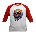 thumbnail image 1 of CafePress - Vibrant Melting Skull Kids Baseball T Shirt - Kids Cotton Baseball Jersey, 3/4 Sleeve Shirt, 1 of 4