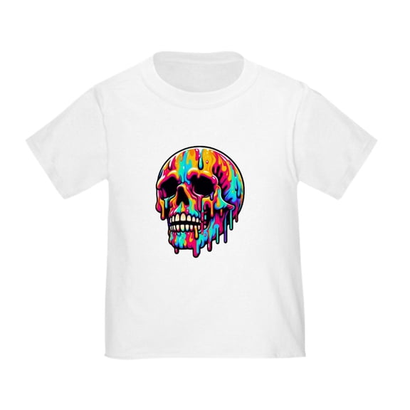 CafePress - Vibrant Melting Skull Toddler T Shirt - Cute Toddler T-Shirt, 100% Cotton