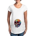 thumbnail image 1 of CafePress - Vibrant Melting Skull Women's Maternity T Shirt - Cotton Maternity T-shirt, Cute & Funny Pregnancy Tee, 1 of 4
