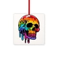 thumbnail image 1 of CafePress - Vibrant Multicolor Skull - 3"x3" Square Wood Ornament, 1 of 3