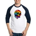 thumbnail image 1 of CafePress - Vibrant Multicolor Skull - Cotton Baseball Jersey, 3/4 Raglan Sleeve Shirt, 1 of 4