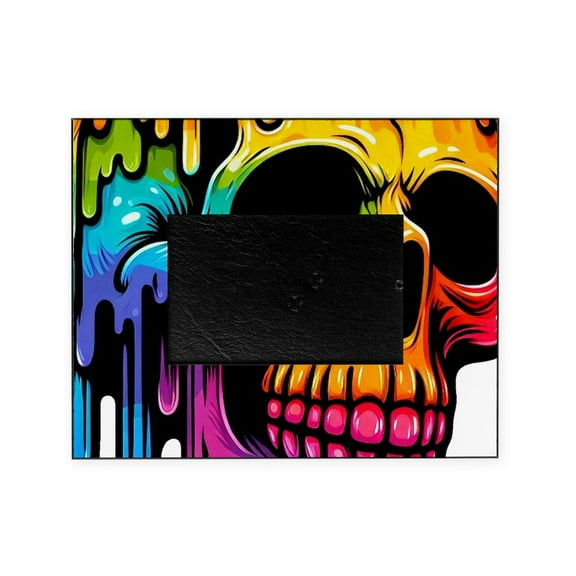 CafePress - Vibrant Multicolor Skull - Decorative 8x10 Picture Frame