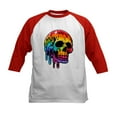 thumbnail image 1 of CafePress - Vibrant Multicolor Skull Kids Baseball T Shirt - Kids Cotton Baseball Jersey, 3/4 Sleeve Shirt, 1 of 4