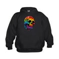 thumbnail image 1 of CafePress - Vibrant Multicolor Skull - Kids Hooded Sweatshirt, Classic Hoodie, 1 of 4