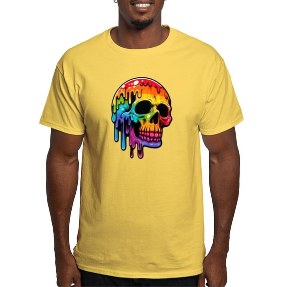 CafePress - Vibrant Multicolor Skull Men's Value T Shirt - Men's Classic Graphic T-Shirt
