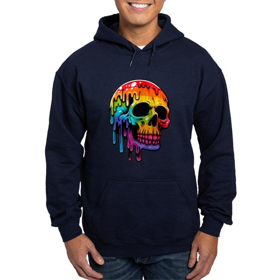 CafePress - Vibrant Multicolor Skull - Pullover Hoodie, Classic, Comfortable Hooded Sweatshirt