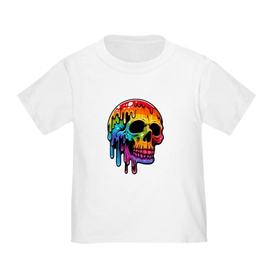 CafePress - Vibrant Multicolor Skull Toddler T Shirt - Cute Toddler T-Shirt, 100% Cotton