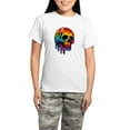 thumbnail image 1 of CafePress - Vibrant Multicolor Skull - Women's Short Sleeve Print T-Shirt and Pants Light Cotton Pajama Set, 1 of 7