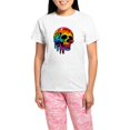 thumbnail image 1 of CafePress - Vibrant Multicolor Skull - Women's Short Sleeve Print T-Shirt and Pants Light Cotton Pajama Set, 1 of 7