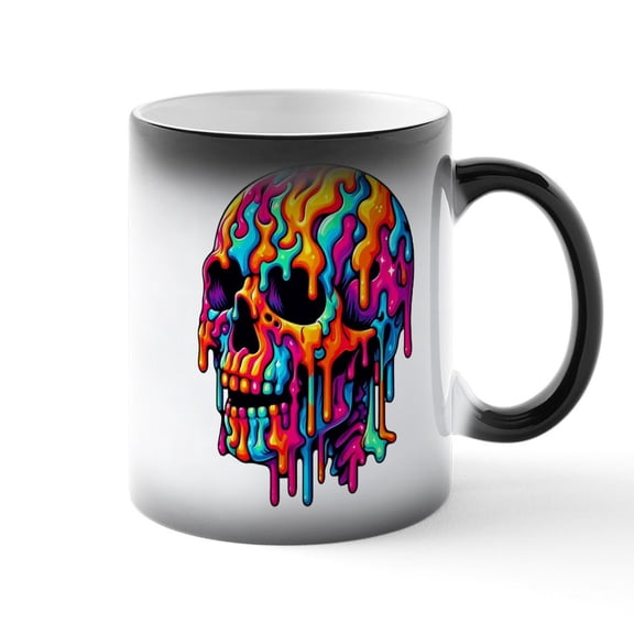 CafePress - Vibrant Psychedelic Skull - 11 oz Color Changing Magic Mug