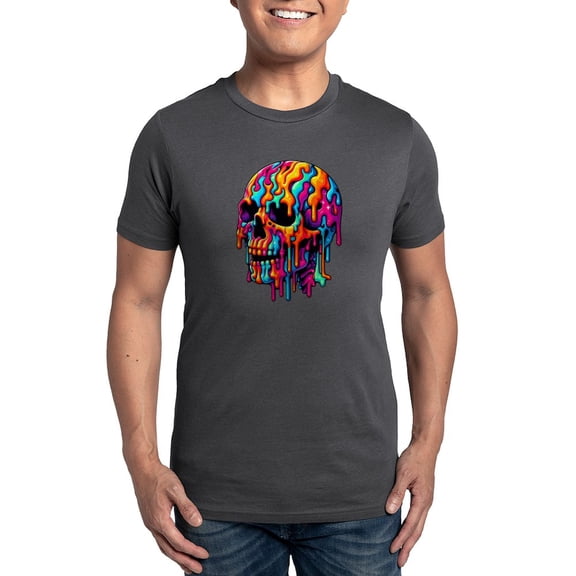 CafePress - Vibrant Psychedelic Skull Men's Eco Sport T Shirt - Men's Dark Eco Sport T-Shirt
