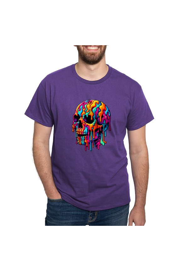 - Vibrant Psychedelic Skull Men's Value T Shirt - Men's Classic Graphic Cotton T-Shirt
