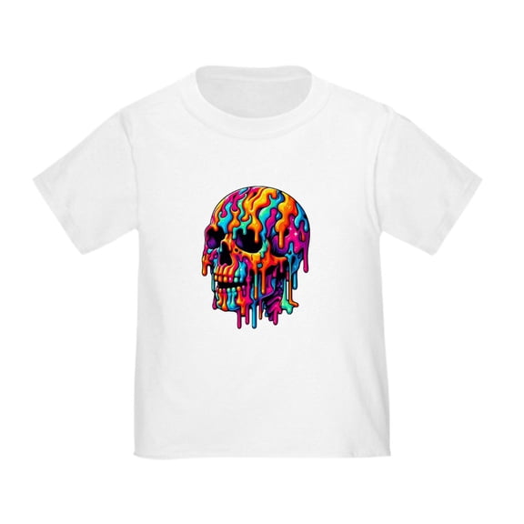 CafePress - Vibrant Psychedelic Skull Toddler T Shirt - Cute Toddler T-Shirt, 100% Cotton