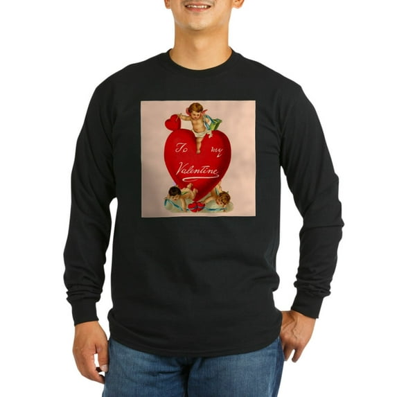 CafePress - Victorian Valentine Heart Long Sleeve Dark T Shirt - Long Sleeve Dark T-Shirt