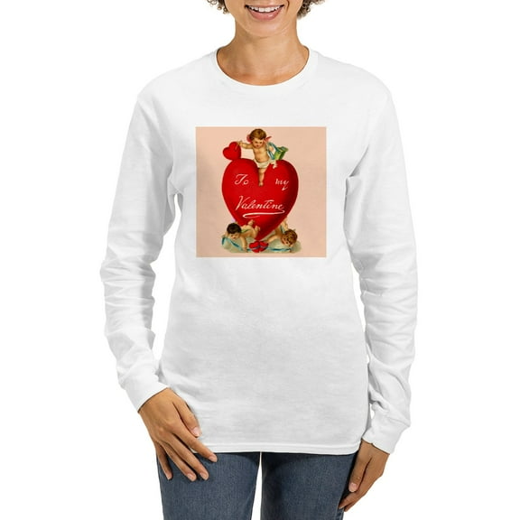 CafePress - Victorian Valentine Heart Women's Long Sleeve T Sh - Women's Long Sleeve Graphic Casual T-Shirt