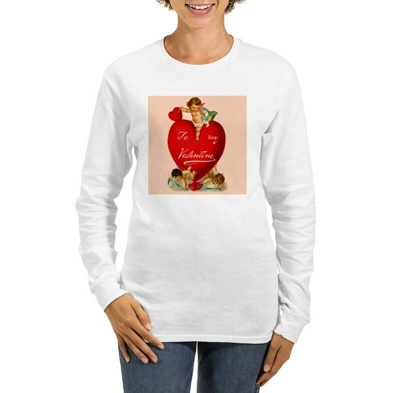 CafePress - Victorian Valentine Heart Women's Long Sleeve T Sh - Women's Long Sleeve Graphic Casual T-Shirt