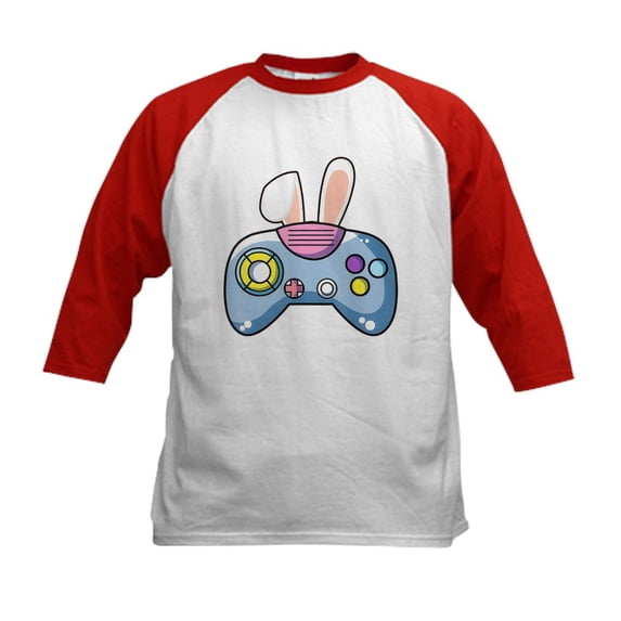 CafePress - Video Game Controller With Bunny E Baseball Jersey - Kids Cotton Baseball Jersey, 3/4 Sleeve Shirt