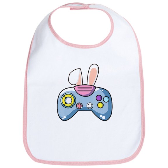 CafePress - Video Game Controller With Bunny Ears Eas - Cute Cotton Cloth Baby Bib, Toddler Bib
