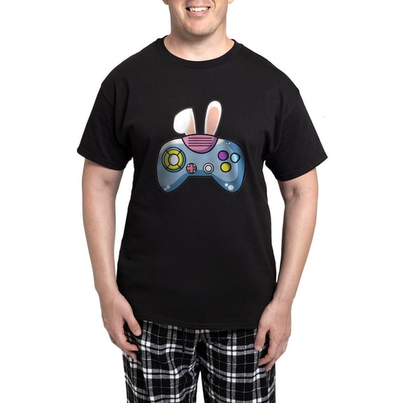 CafePress - Video Game Controller With Bunny Ears Easter Gamer - Men's Dark Loose Fit Cotton Pajama Set