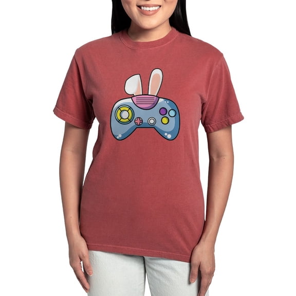 CafePress - Video Game Controller With Bunny Ears Easter Gamer Women's Comfort Colors® T Shirt - Womens Comfort Colors® Shirt