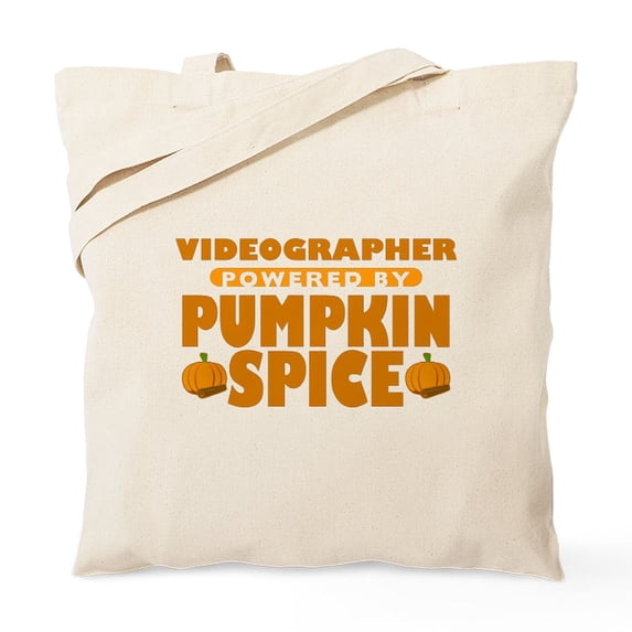 CafePress - Videographer Powered By Pumpkin Spice Tote Bag - Unisex Canvas Tote Bag, Beige, 1-Piece