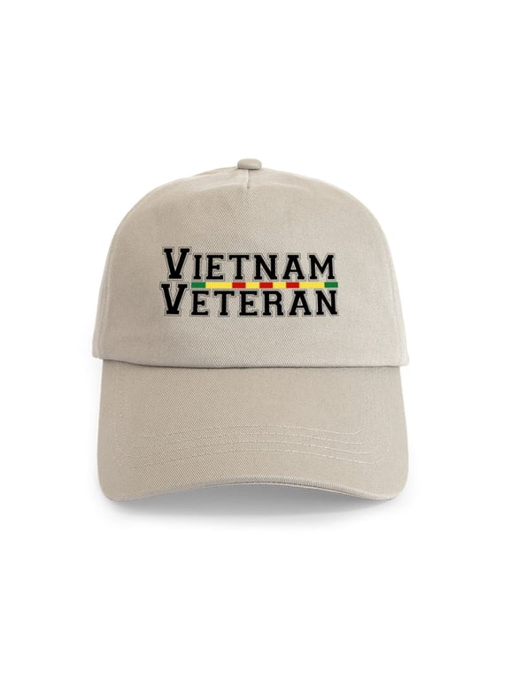 - Vietnam Veteran - Adjustable 100% Brushed Unisex Casual Cotton Baseball Cap, Beige, 1
