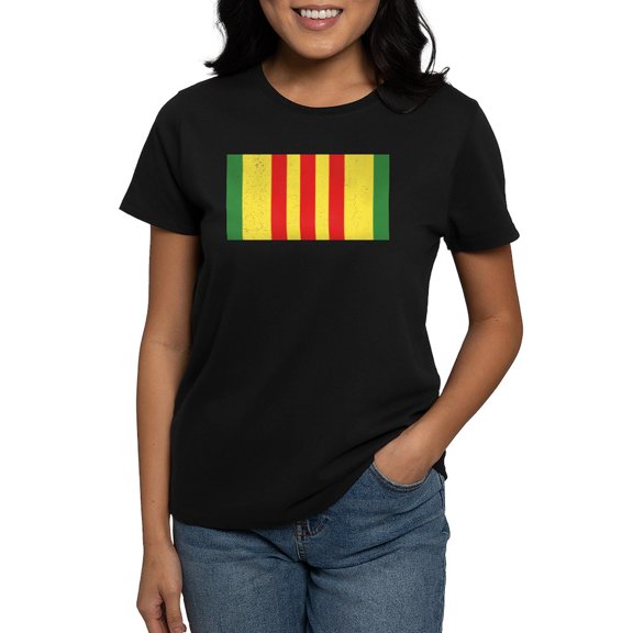 CafePress - Vietnam Veteran Flag Women's Dark T Shirt - Women's Traditional Fit Dark T-Shirt
