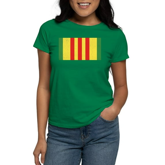 CafePress - Vietnam Veteran Flag Women's Dark T Shirt - Women's Traditional Fit Dark T-Shirt