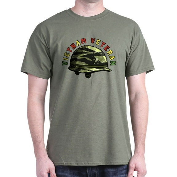 CafePress - Vietnam Veteran Helmet Dark T Shirt - Men's Classic Graphic Cotton T-Shirt
