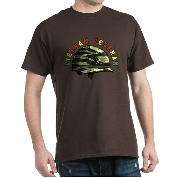 CafePress - Vietnam Veteran Helmet Dark T Shirt - 100% Cotton T-Shirt