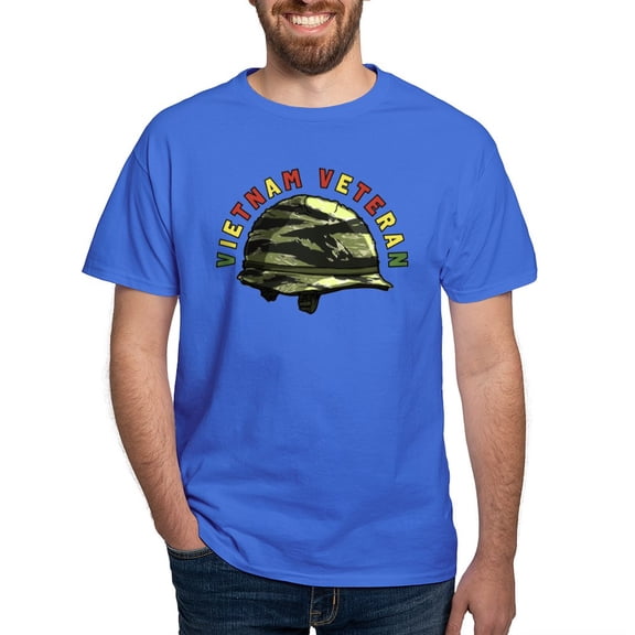 CafePress - Vietnam Veteran Helmet Dark T Shirt - Men's Classic Graphic Cotton T-Shirt