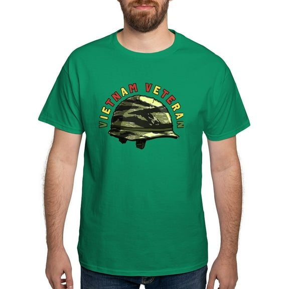 CafePress - Vietnam Veteran Helmet Dark T Shirt - Men's Classic Graphic Cotton T-Shirt