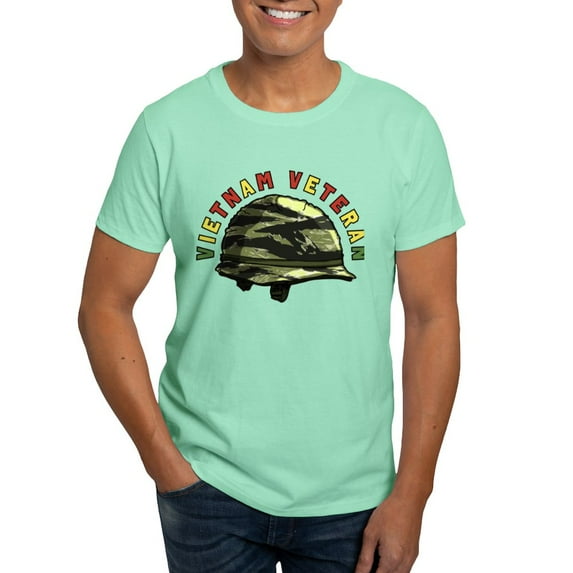 CafePress - Vietnam Veteran Helmet Dark T Shirt - Men's Classic Graphic Cotton T-Shirt