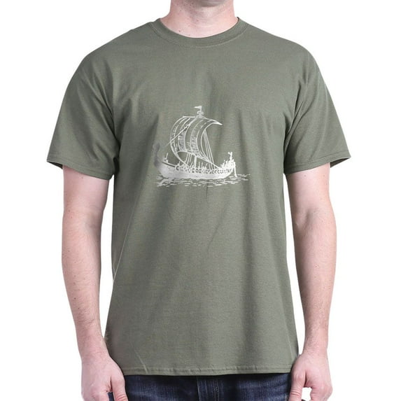 CafePress - Viking Ship Dark T Shirt - Men's Classic Graphic Cotton T-Shirt