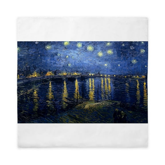 CafePress - Vincent Van Gogh's Starry Night Over T Queen Duvet Cover - Queen Duvet