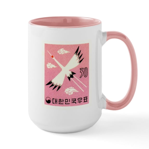 CafePress - Vintage 1960 Korea Sandhill Crane Postage Stamp Mu - 15 oz Ceramic Large White Novelty Mug