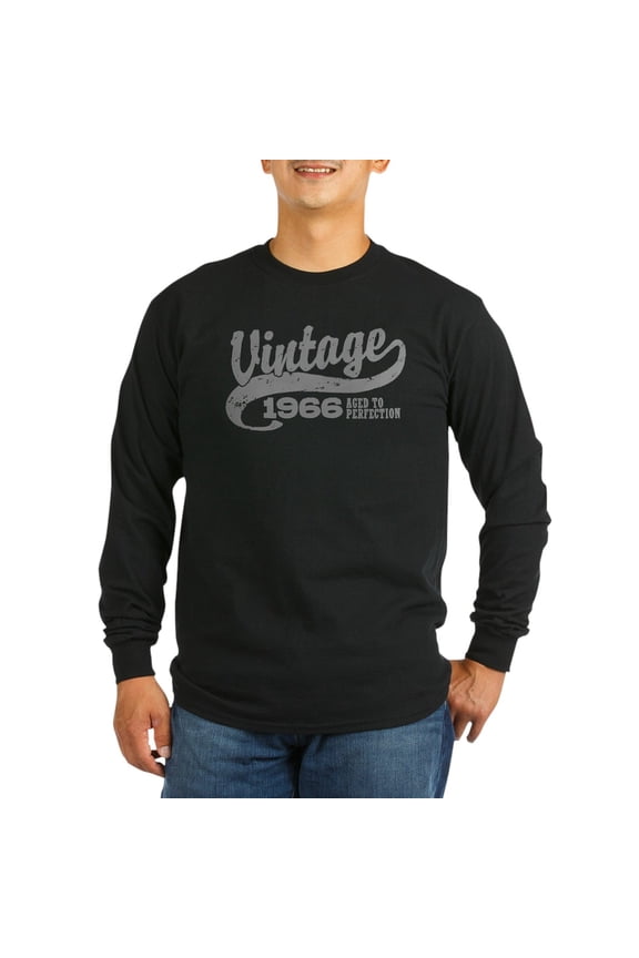 - Vintage 1966 Long Sleeve Dark T Shirt - Long Sleeve Dark T-Shirt