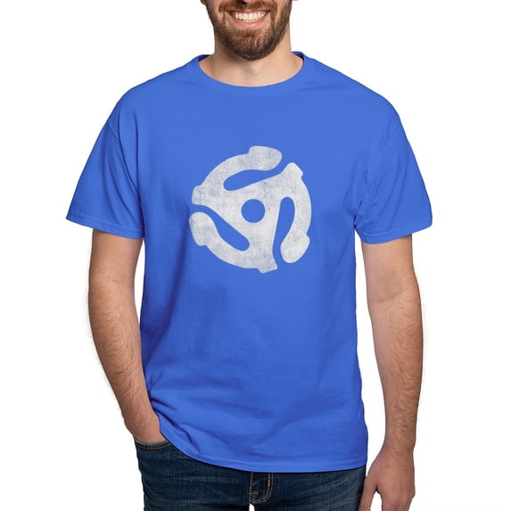 CafePress - Vintage 45 Rpm Record Adapter T Shirt - Men's Classic Graphic Cotton T-Shirt