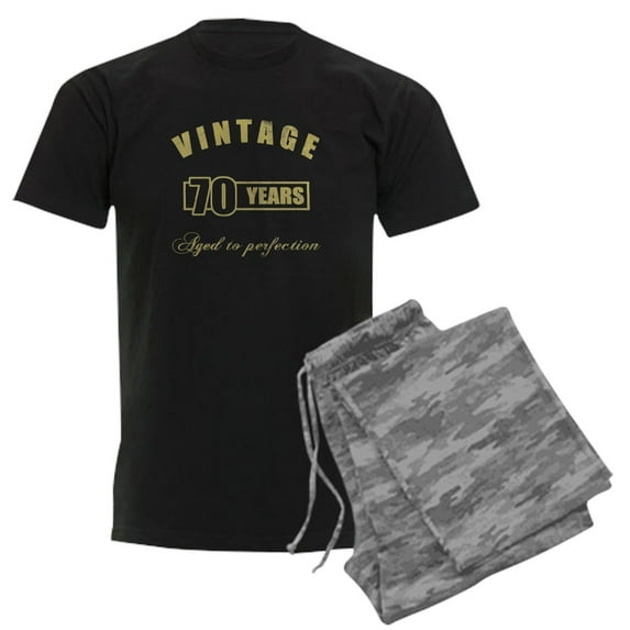 CafePress - Vintage 70Th Birthday Men's Dark Pajamas - Men's Dark Loose Fit Cotton Pajama Set