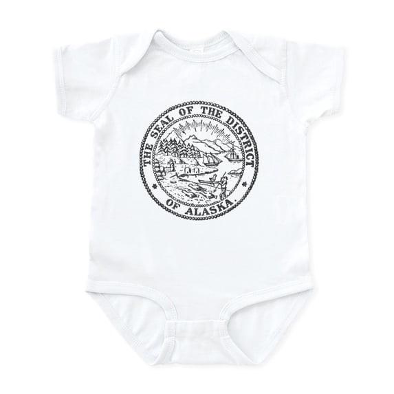 CafePress - Vintage Alaska State Seal Body Suit - Baby Light Bodysuit, Size Newborn - 24 Months