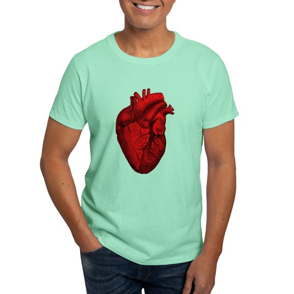 CafePress - Vintage Anatomical Human Heart Dark T Shirt - Men's Classic Graphic Cotton T-Shirt