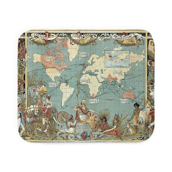 CafePress - Vintage British Empire World Map (1886) Sherpa Fle - Sherpa Fleece Throw Blanket 60" x 50"